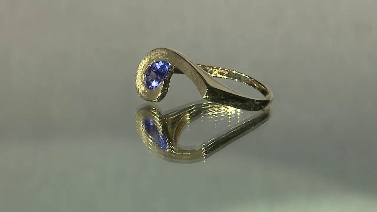 Video 9K AAA Tanzanite Gold Ring (de Melo)