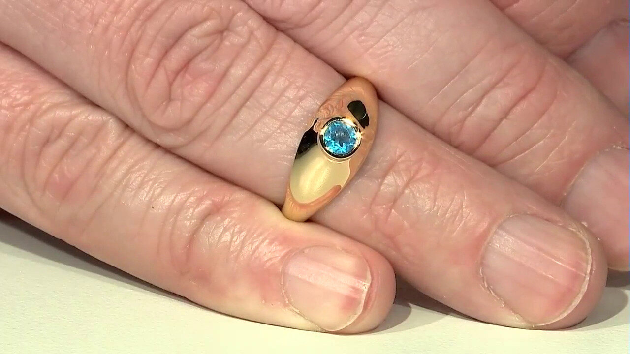 Video Zilveren ring met een neon blauwe apatiet