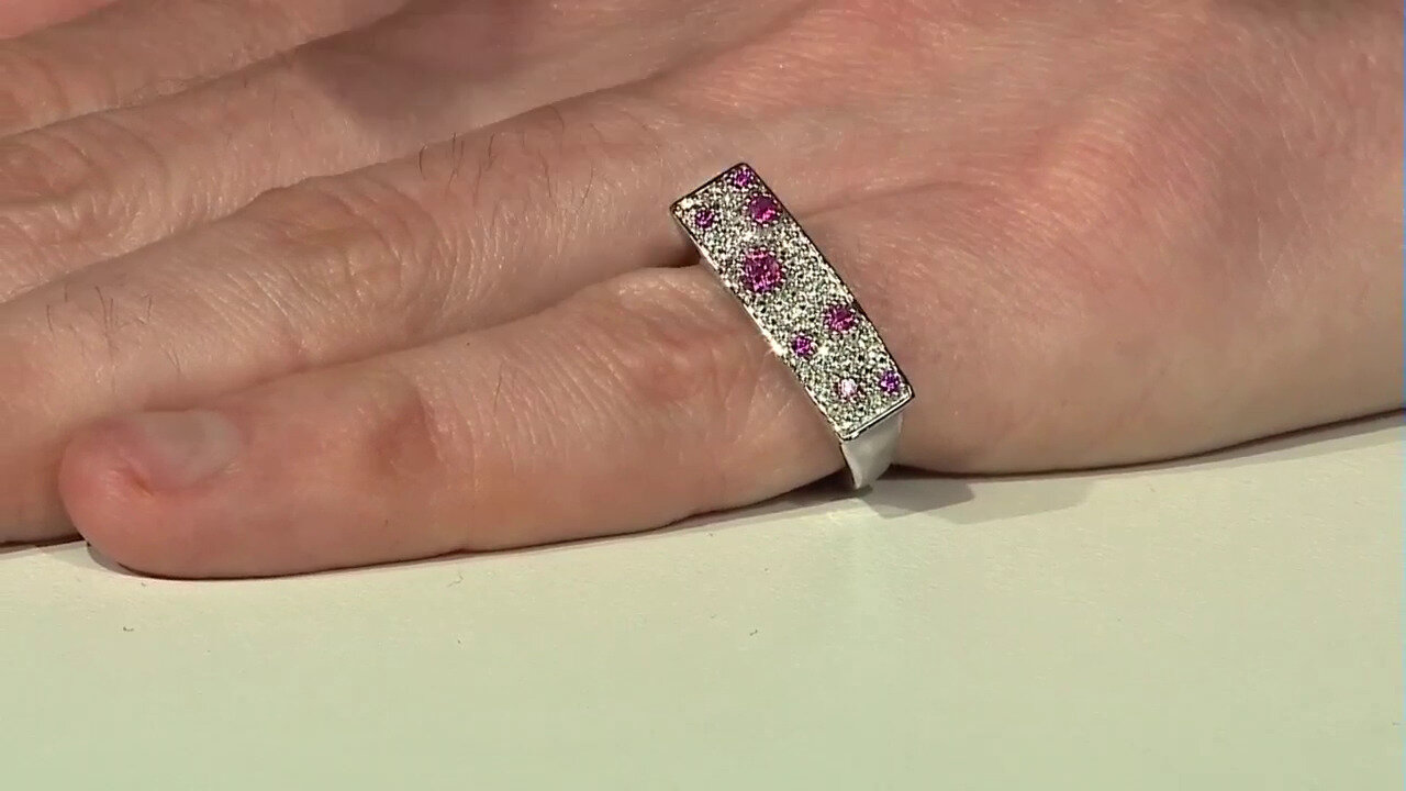 Video Pink Tourmaline Silver Ring