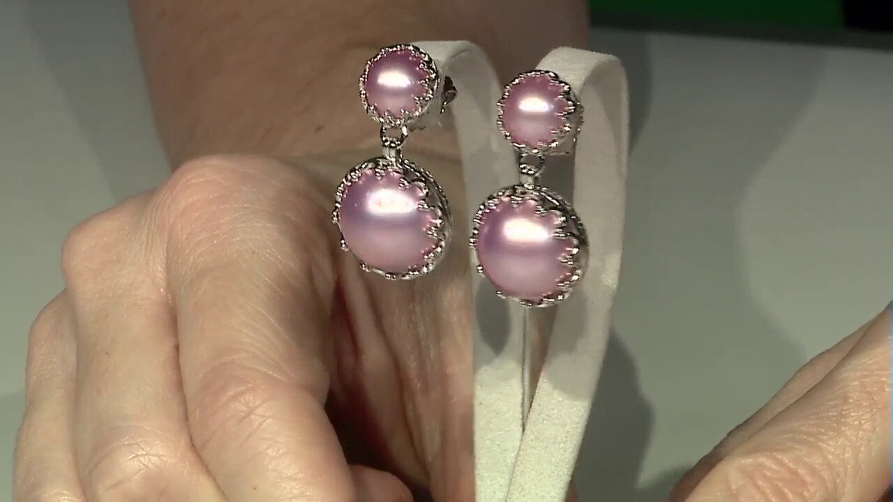 Video Mabe Pearl Silver Earrings (Dallas Prince Designs)