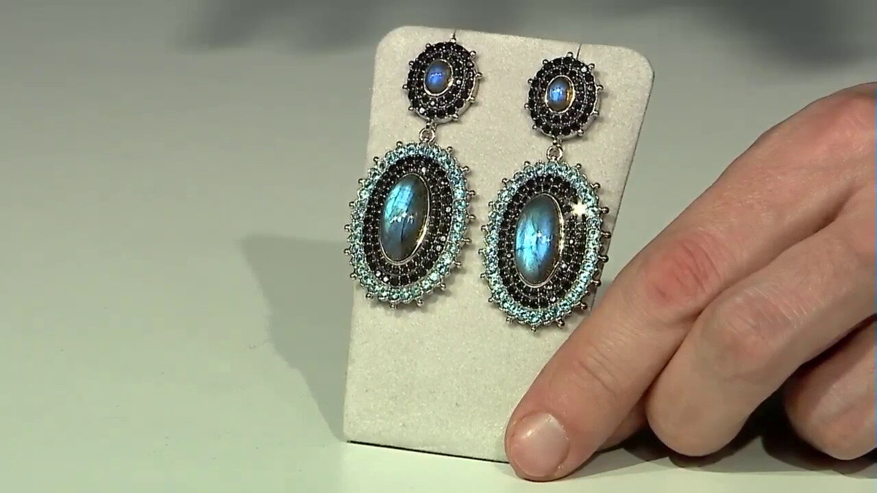 Video Labradorite Silver Earrings (Dallas Prince Designs)