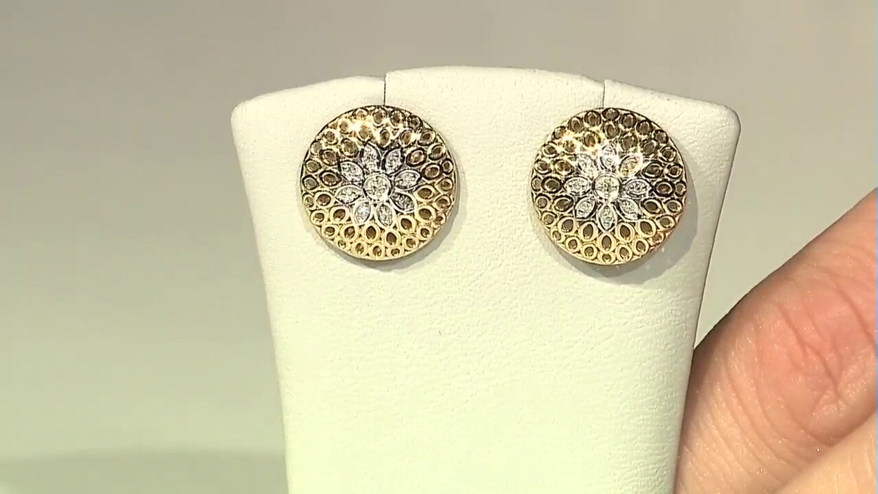 Video Pendientes en oro con I1 (I) Diamante (Ornaments by de Melo)