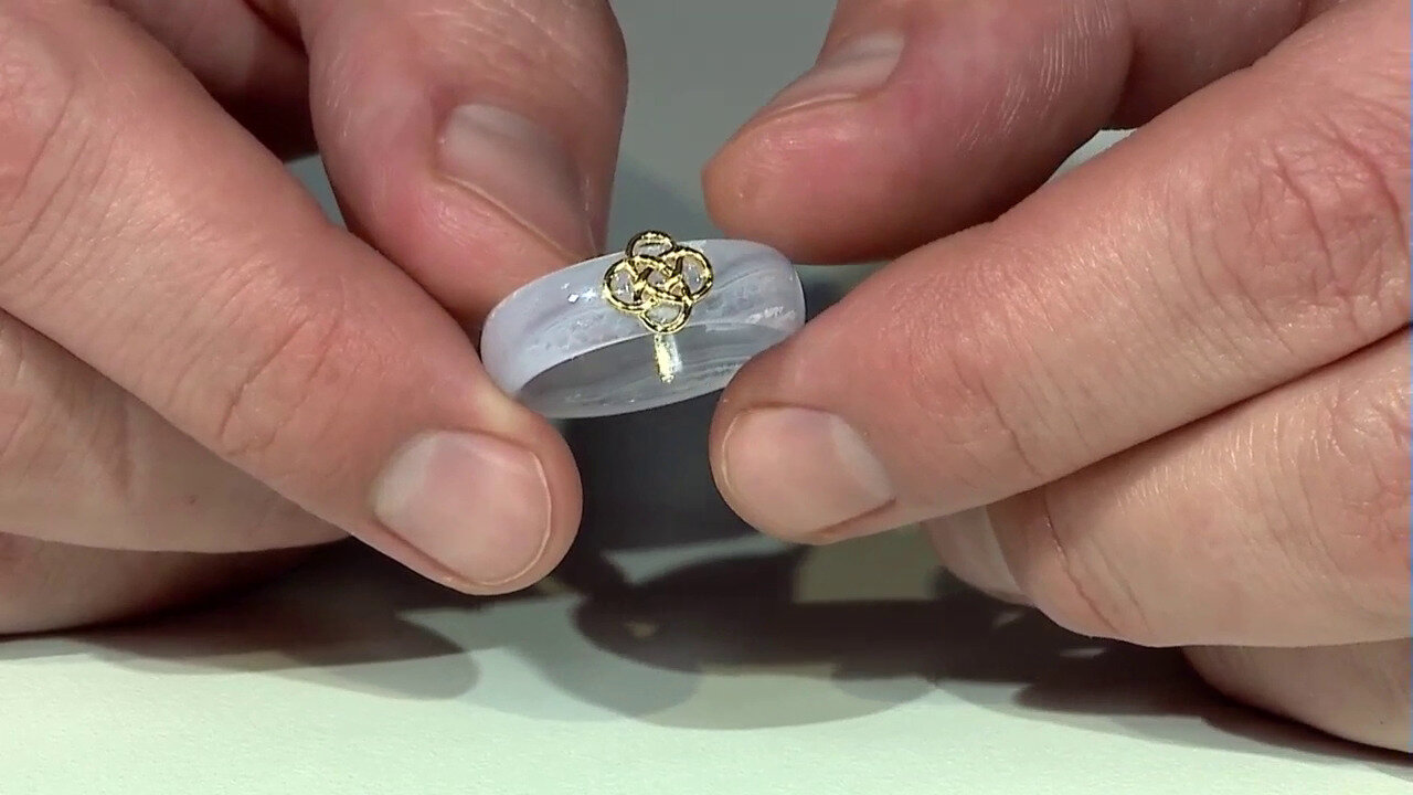 Video Zilveren ring met een Paarse Agaat