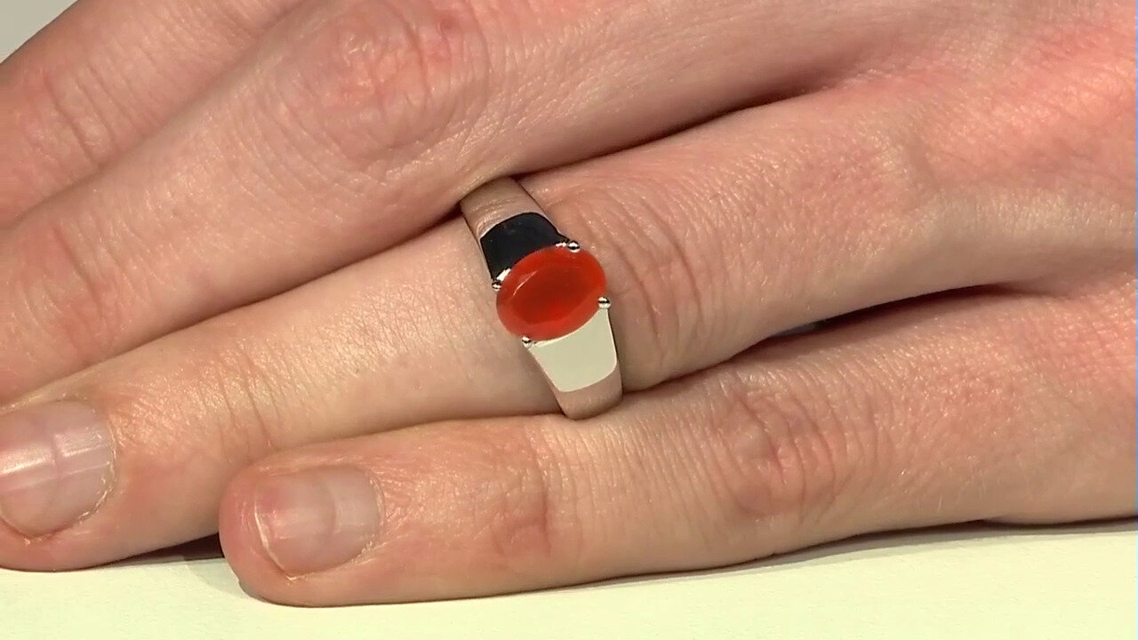 Video Zilveren ring met een carneool