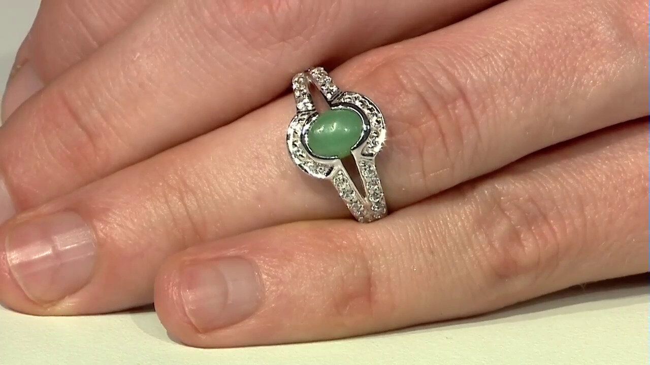 Video Bague en argent et Chrysoprase impériale