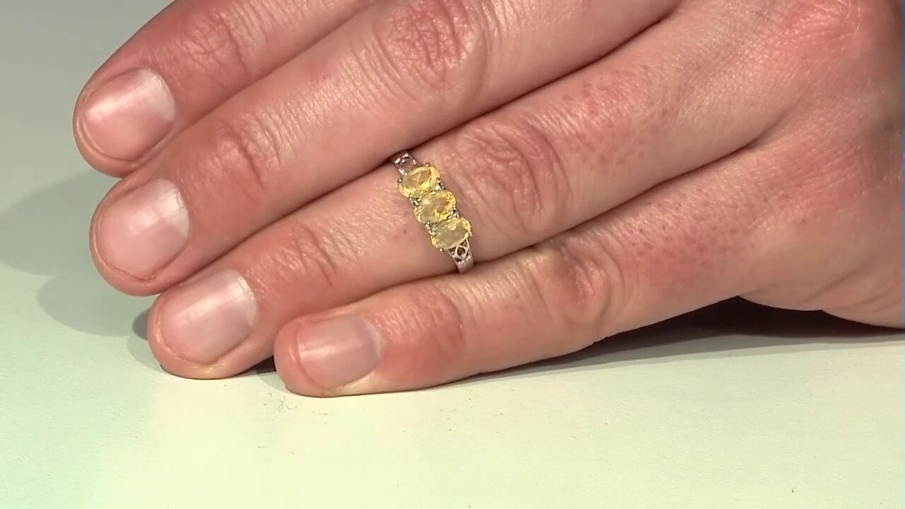 Video Fire Opal Silver Ring