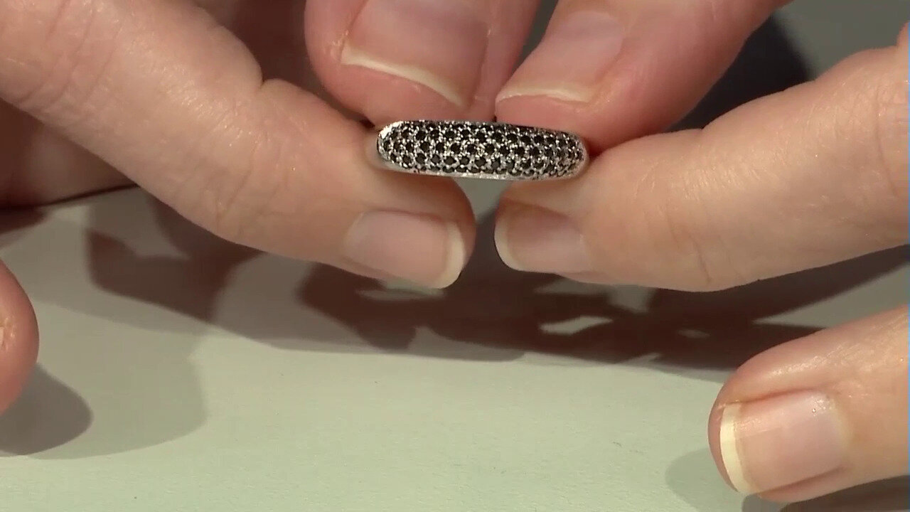 Video Black Spinel Silver Ring