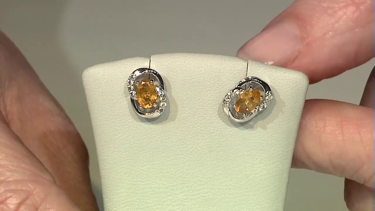 Video Zilveren oorbellen met citrienstenen
