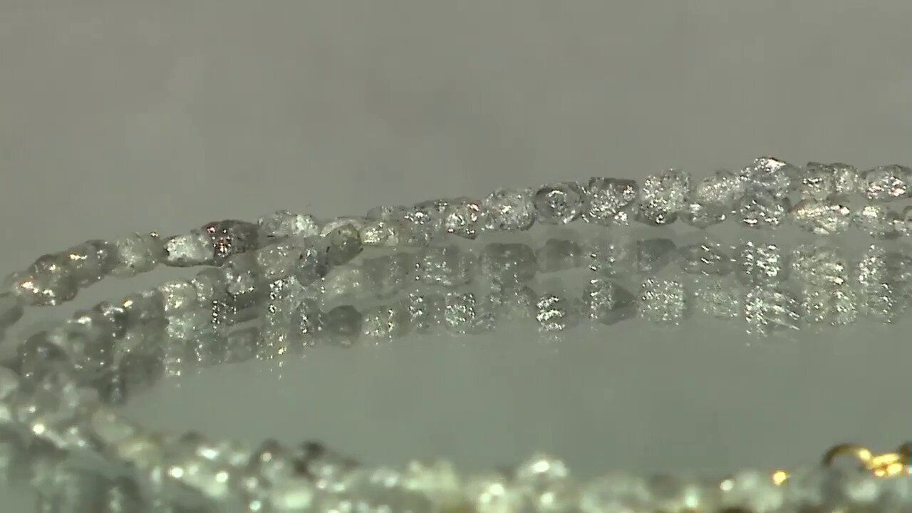 Video Silberfarbener Diamant-Silberhalskette