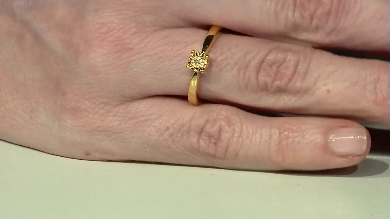 Video Zilveren ring met een PK (J) Diamant