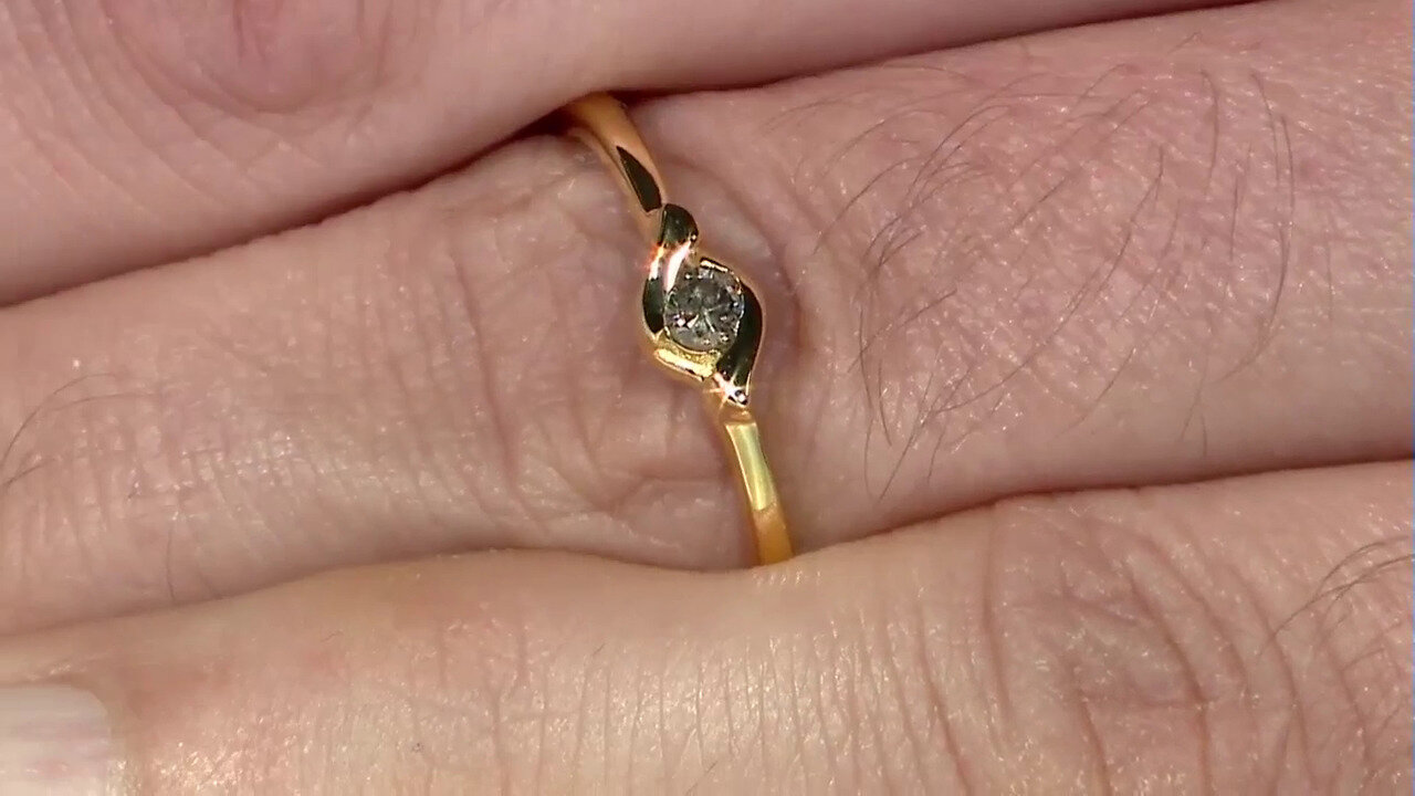 Video I3 Champagne Diamond Silver Ring