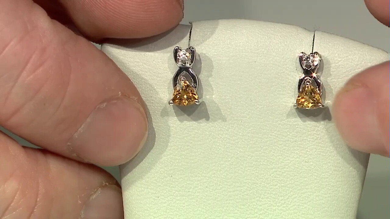 Video Citrine Silver Earrings