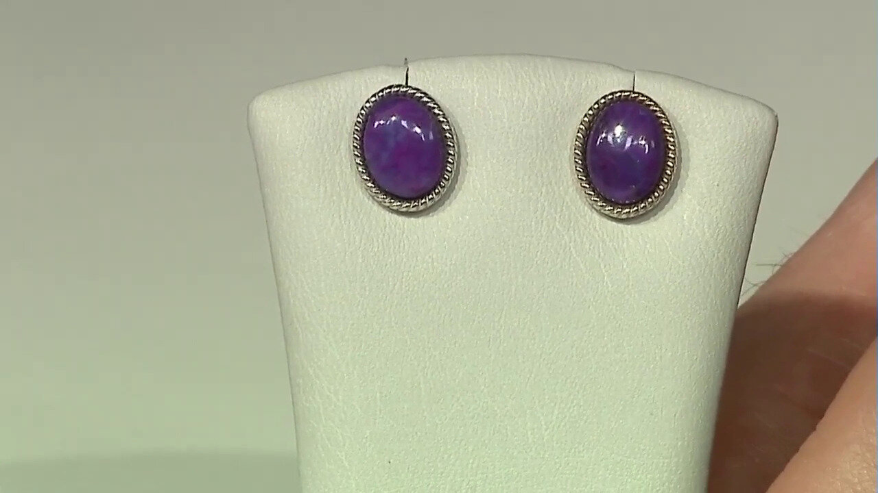 Video Kingman Purple Mojave Turquoise Silver Earrings