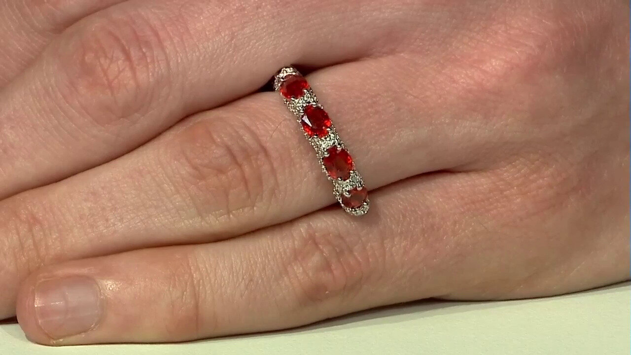 Video Padparadscha Sapphire Silver Ring