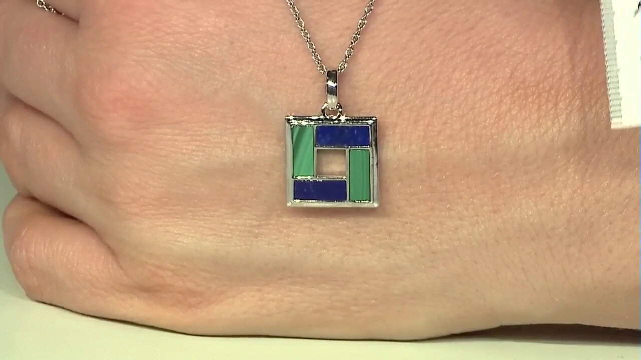 Video Zilveren hanger met lapis lazulistenen
