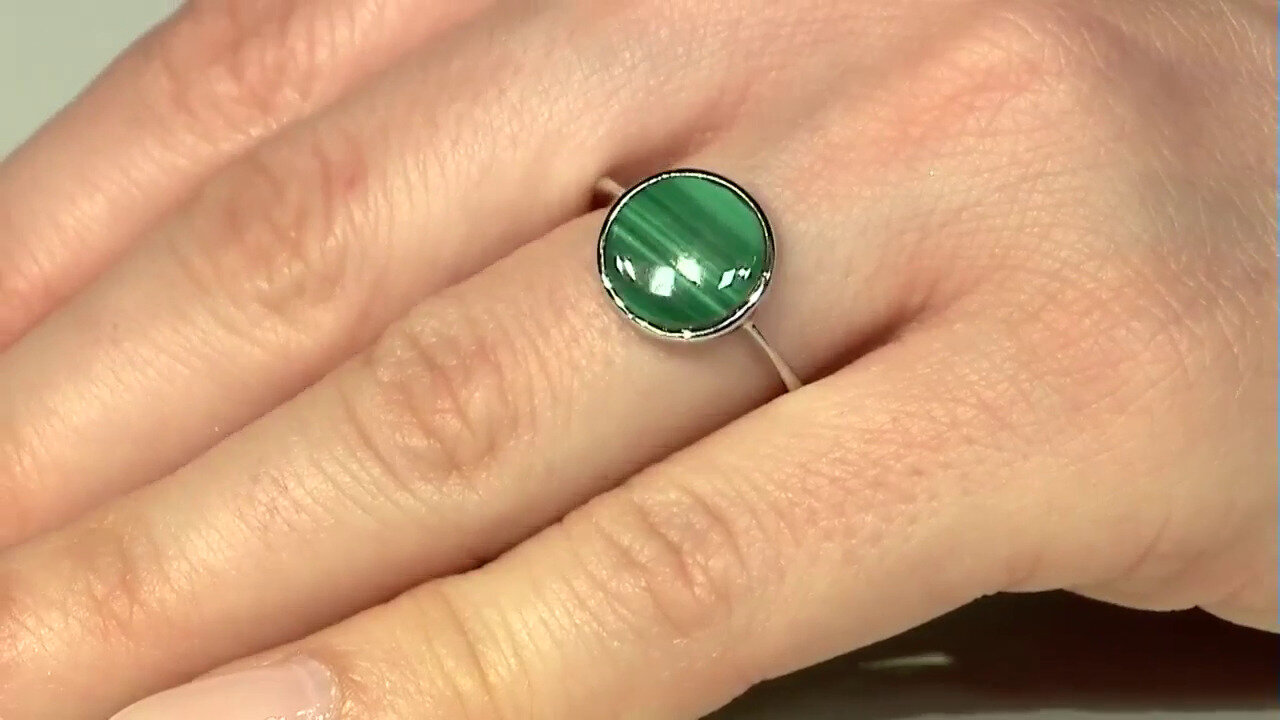 Video Zilveren ring met een Malachiet