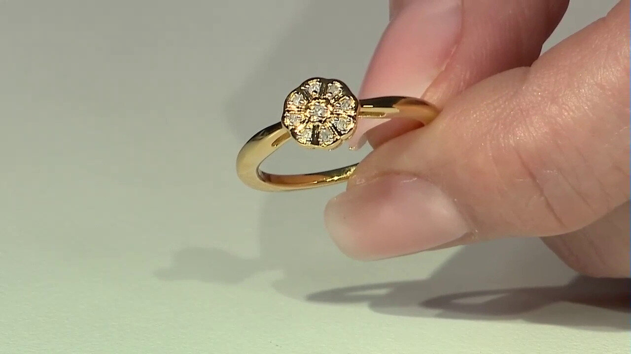 Video Zilveren ring met een I2 (I) Diamant
