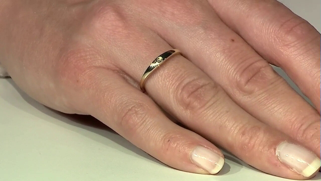 Video Gouden ring met een I2 Champagne Diamant