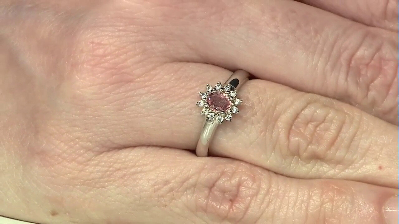 Video Bague en argent et Saphir Padparadscha