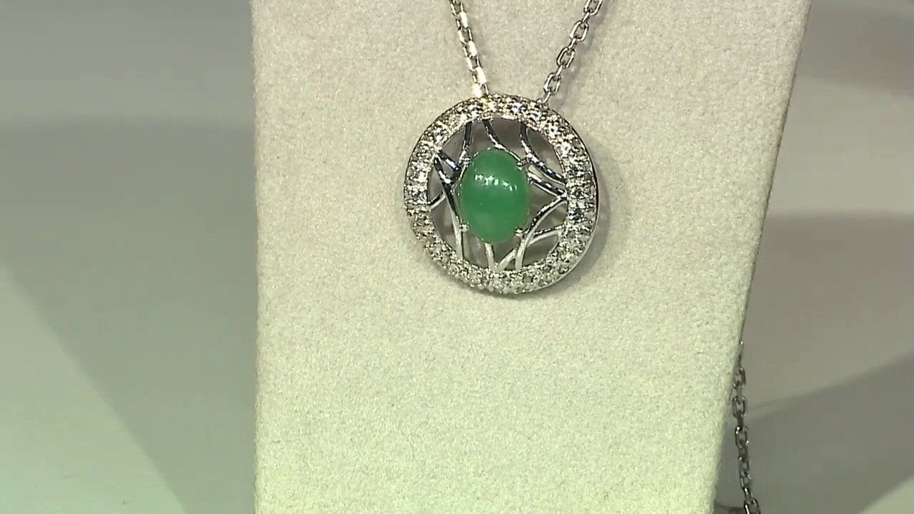 Video Pendentif en argent et Chrysoprase impériale