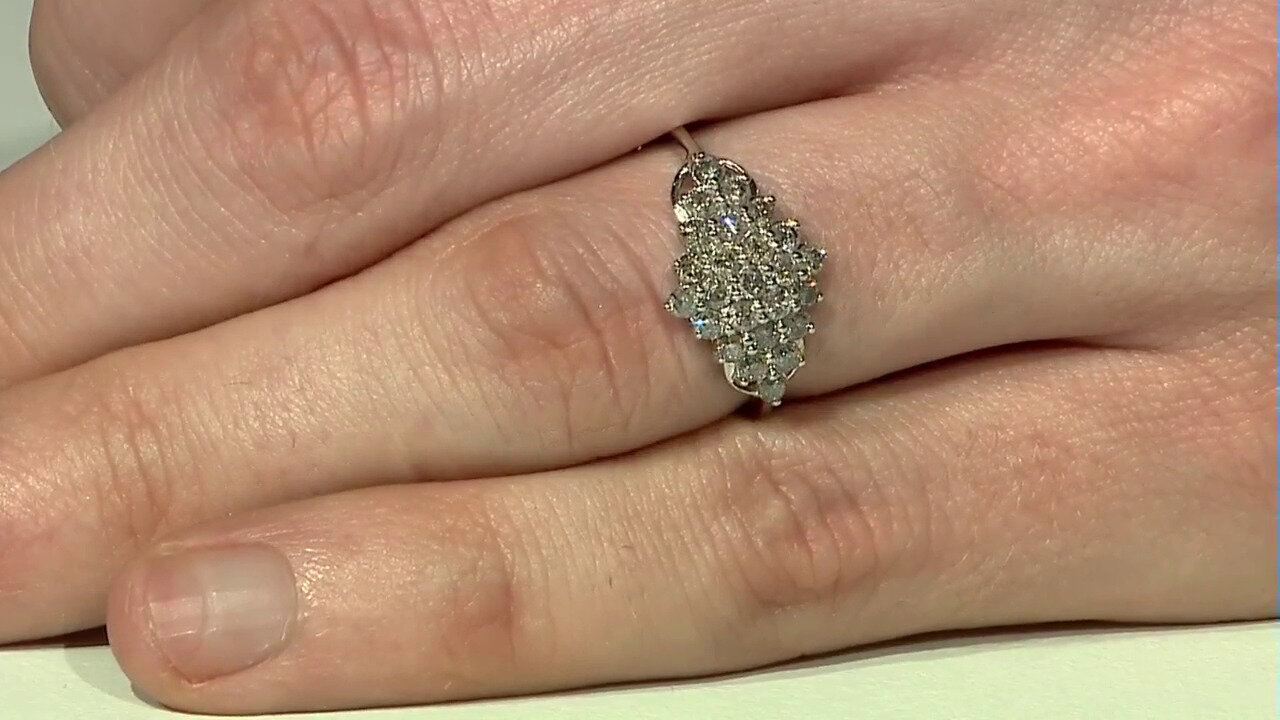 Video Chocolate Diamond Silver Ring