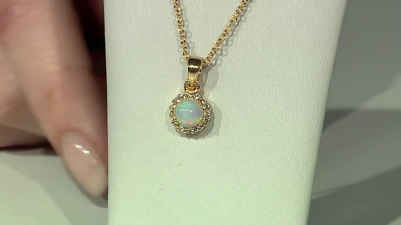 Video Zilveren halsketting met een Welo-opaal