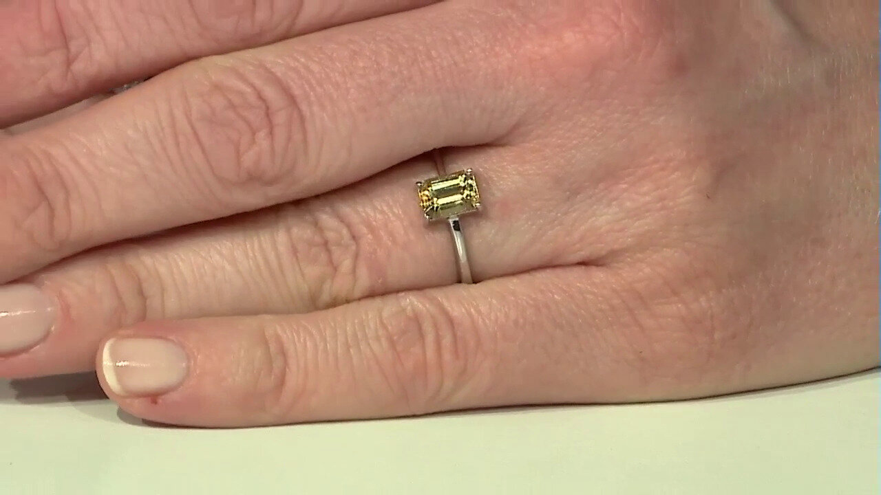 Video Zilveren ring met een Gele Zirkoon