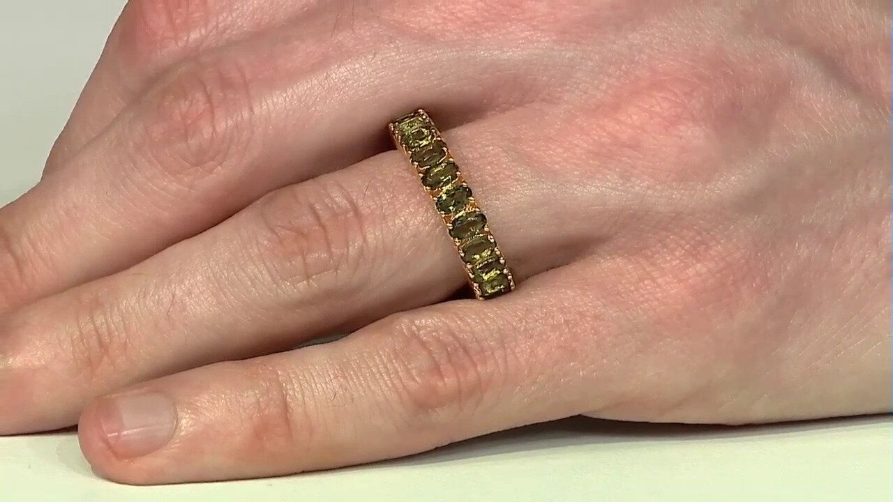 Video Zilveren ring met moldavieten