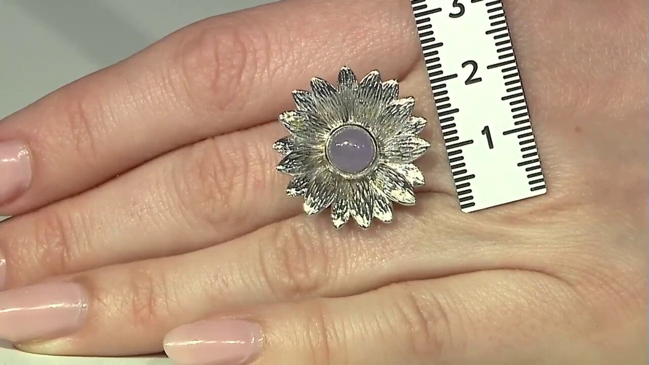 Video Lavender Jade Silver Ring (MONOSONO COLLECTION)