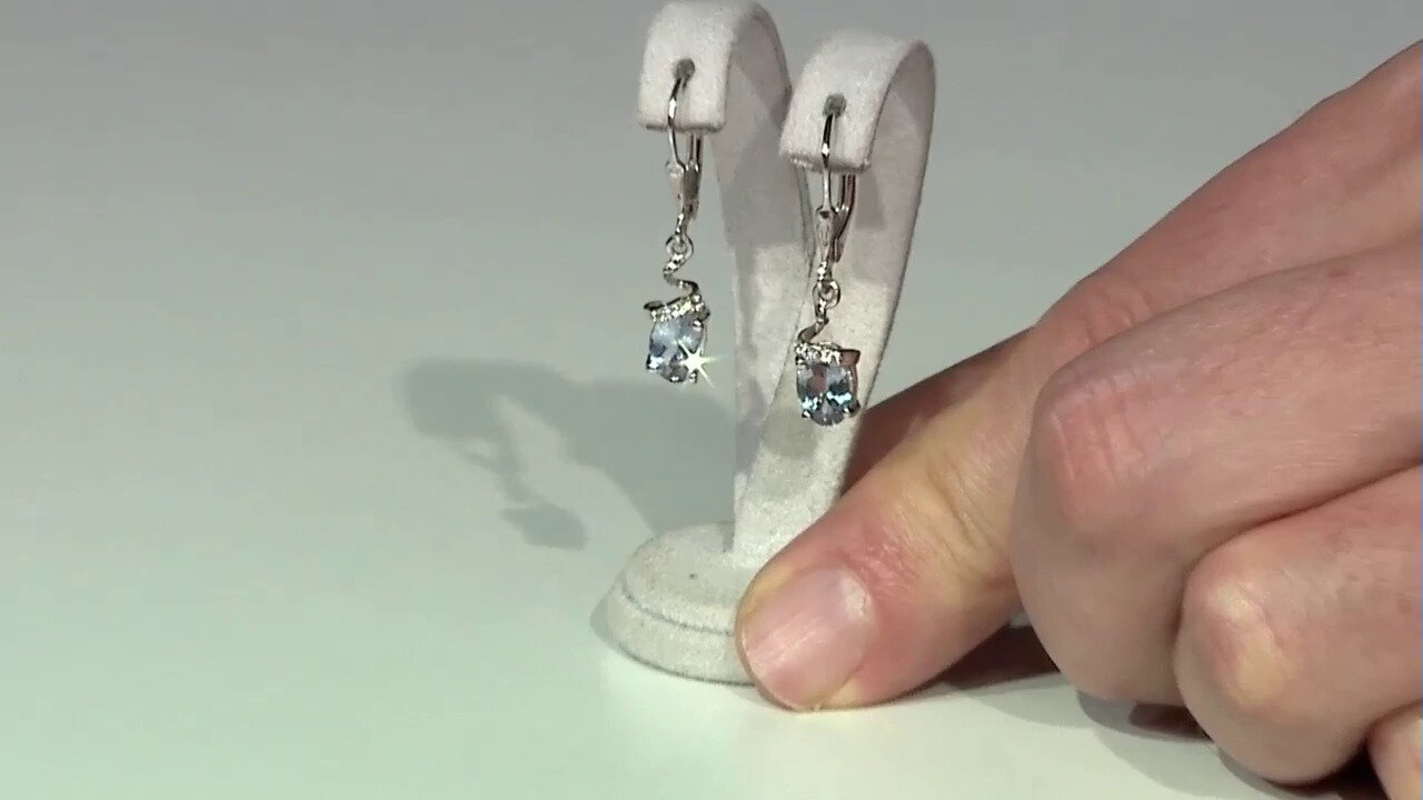 Video Unheated Tanzanite Silver Earrings
