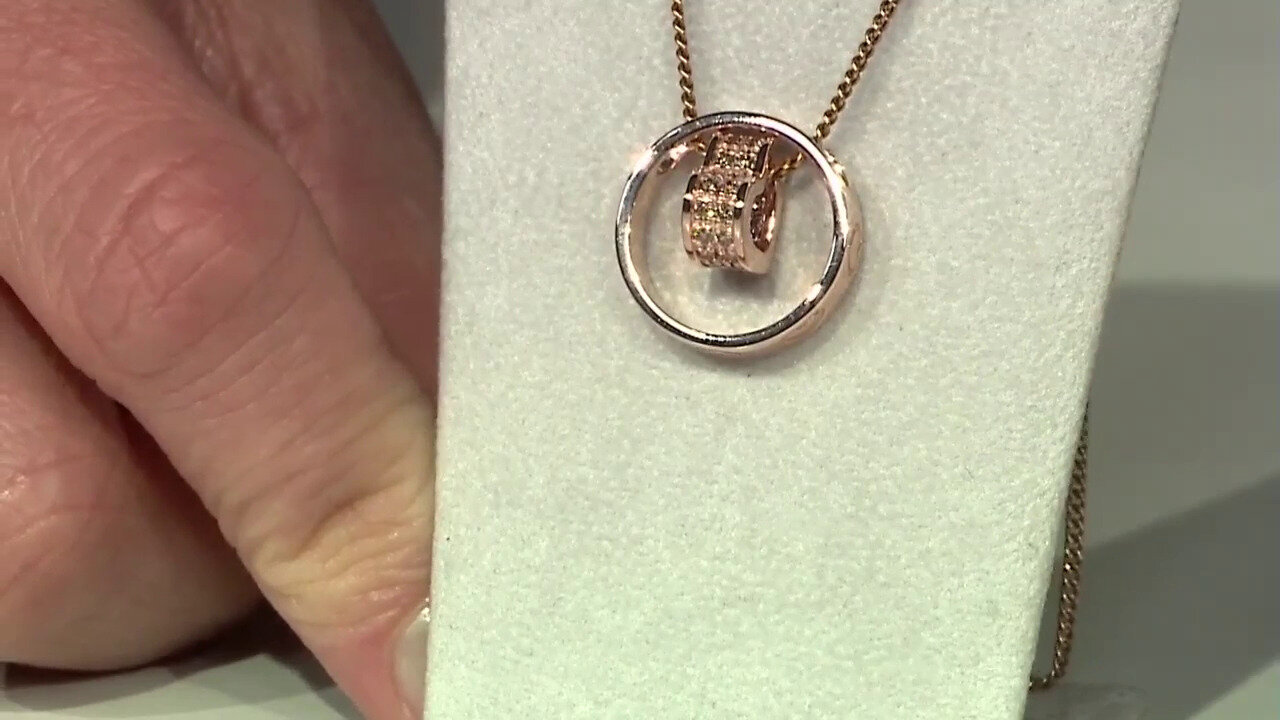 Video 9K SI1 Argyle Rose De France Diamond Gold Pendant (Annette)