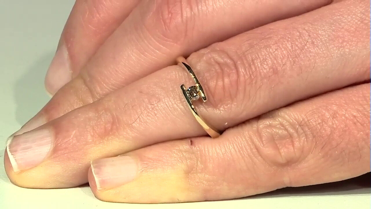 Video 18K SI1 Argyle Cognac Diamond Gold Ring (Mark Tremonti)