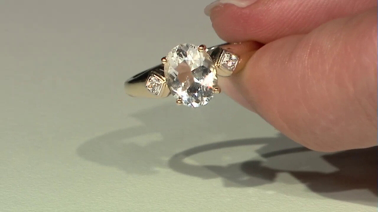 Video Gouden ring met een Mexicaanse hyaliet opaal