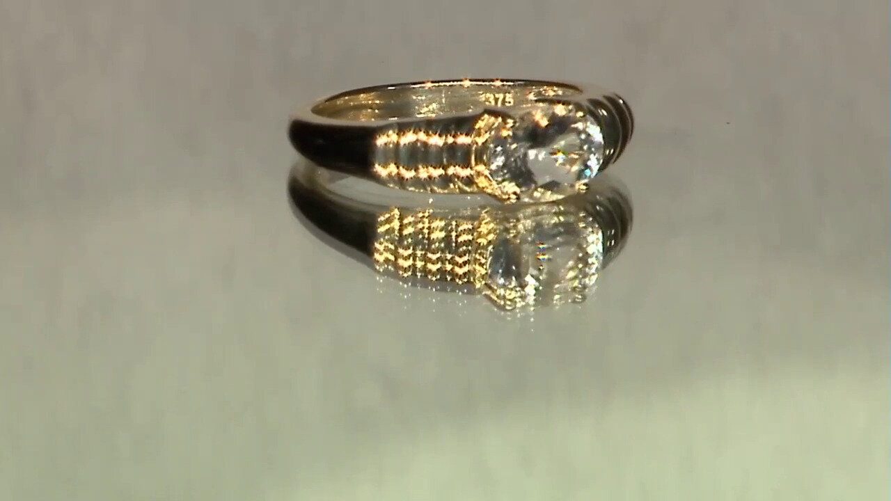 Video 9K Mexican Hyalite Opal Gold Ring