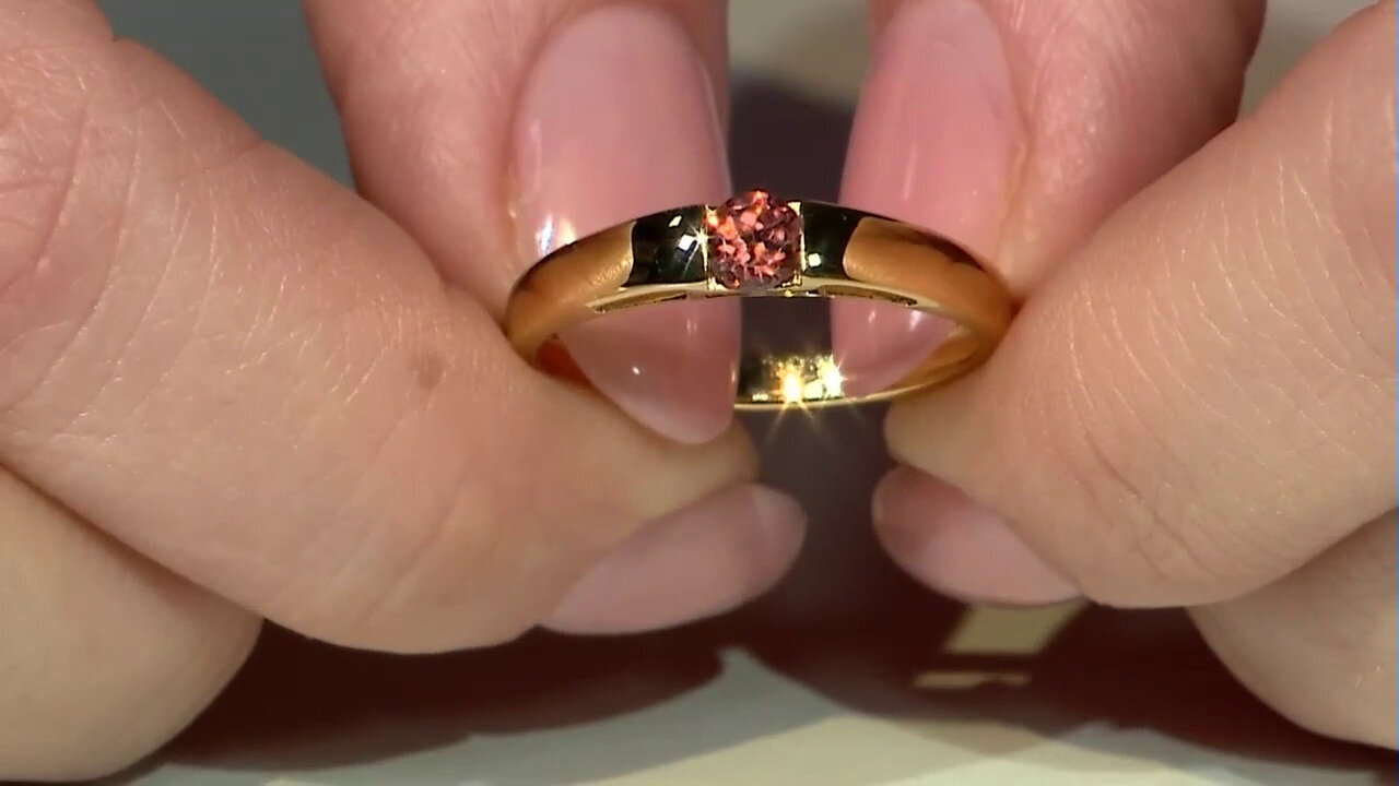 Video Zilveren ring met een rode zirkoon