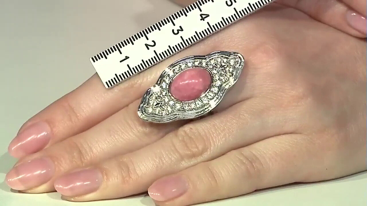 Video Zilveren ring met een rhodochrosiet (Dallas Prince Designs)
