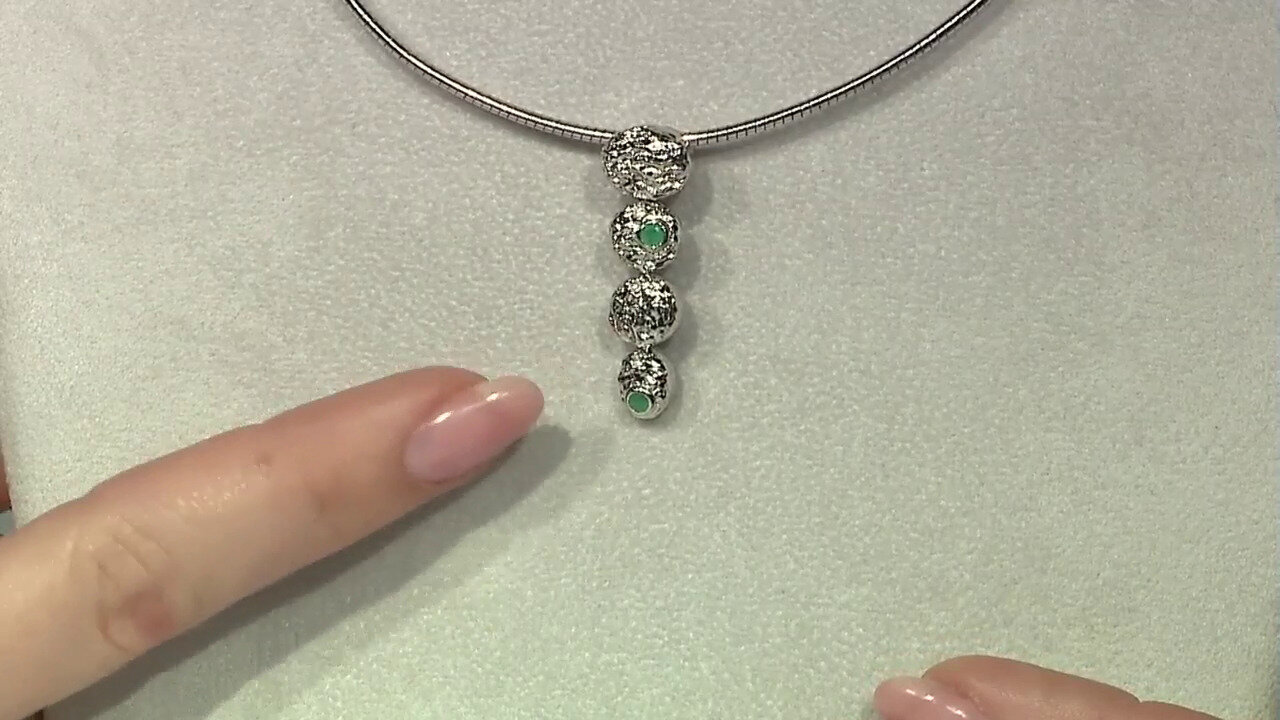 Video Colombian Emerald Silver Pendant (MONOSONO COLLECTION)