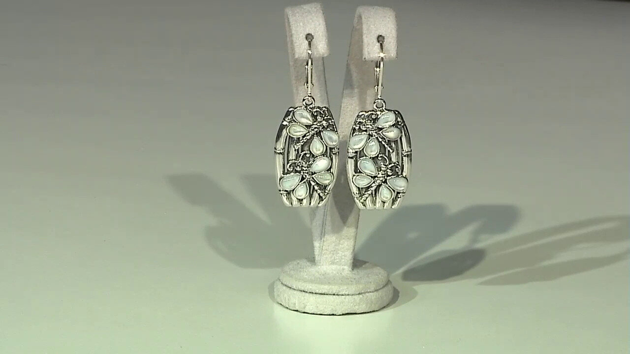 Video Mother of Pearl Silver Earrings (Art of Nature)