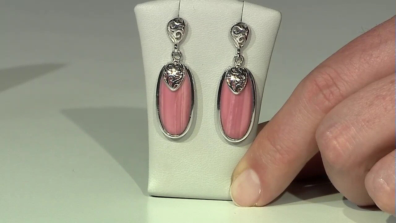 Video Boucles d'oreilles en argent et Opale rose d'Australie (Art of Nature)