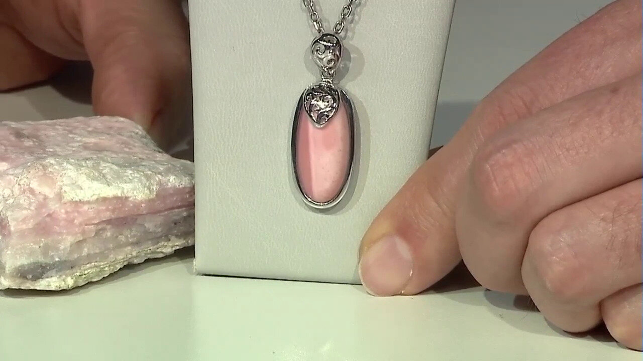 Video Australian Pink Opal Silver Pendant (Art of Nature)