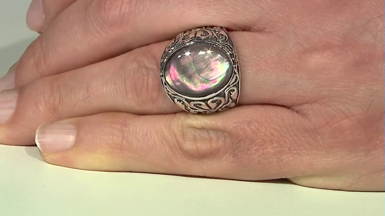 Video Mother of Pearl Silver Ring (Art of Nature)