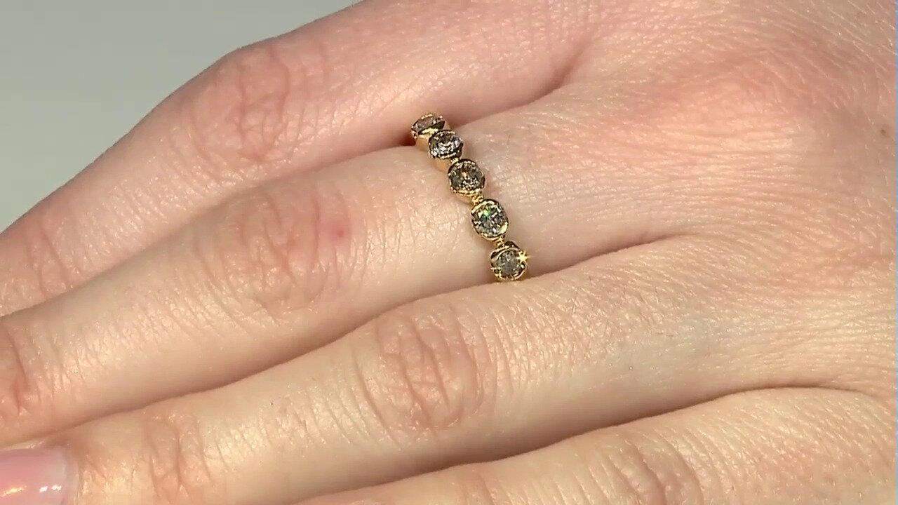 Video Zilveren ring met PK Chocolade Diamanten