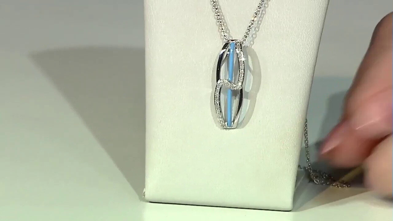Video Zilveren halsketting met I3 (J) Diamanten
