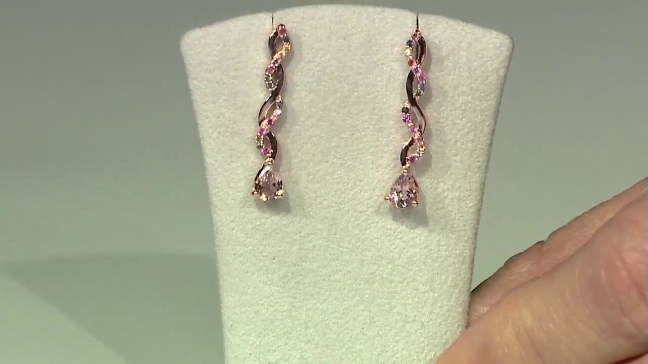 Video Zilveren oorbellen met roze toermalijnen (SAELOCANA)