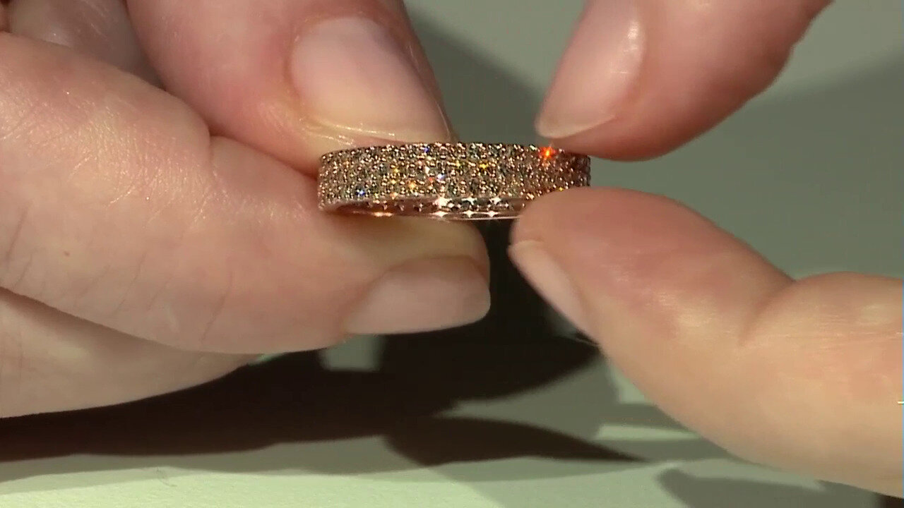 Video 14K SI1 Argyle Rose De France Diamond Gold Ring (Annette)