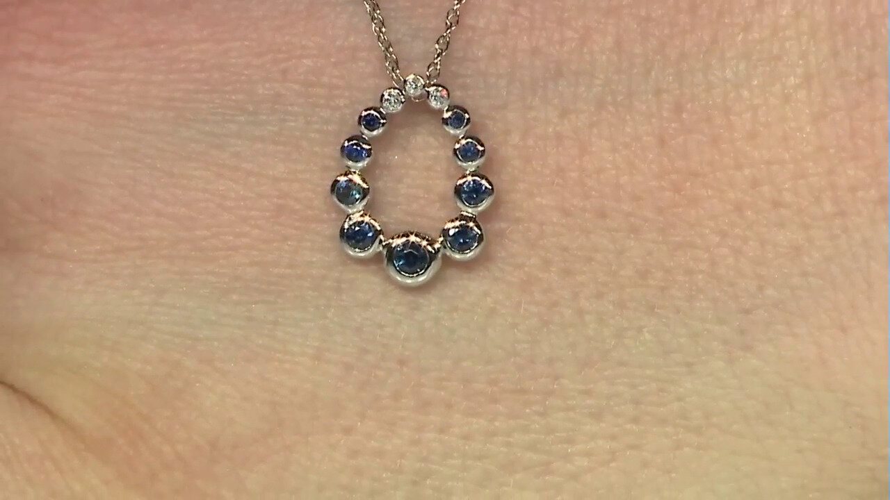 Video 10K Ceylon Blue Sapphire Gold Necklace