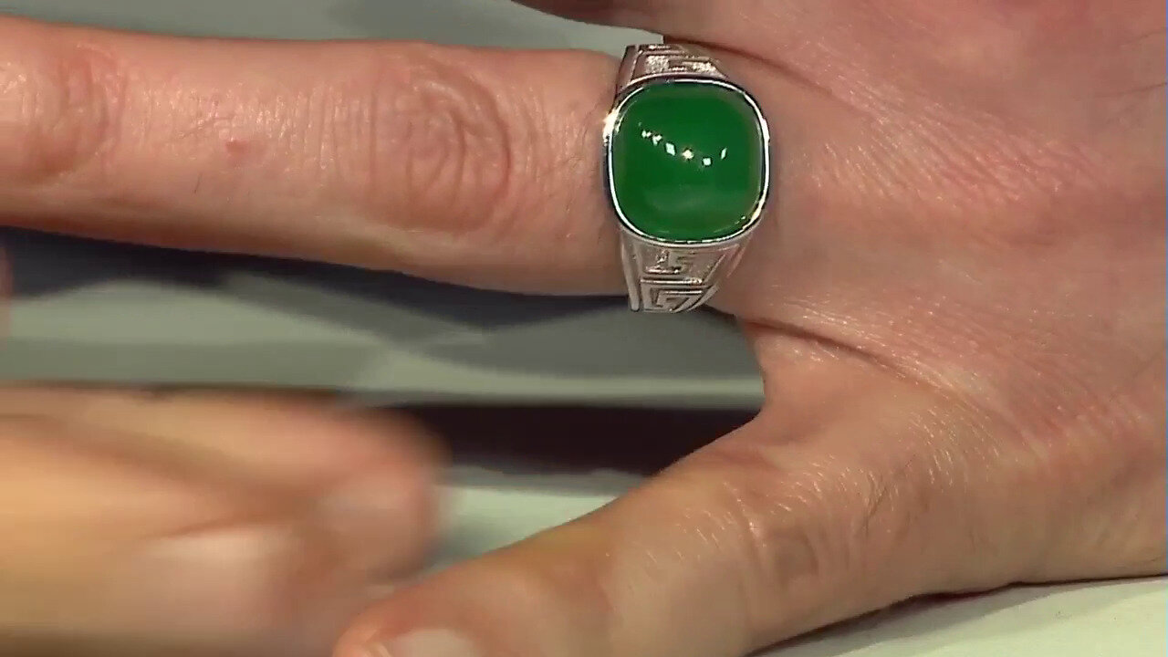 Video Anillo en plata con Ágata verde