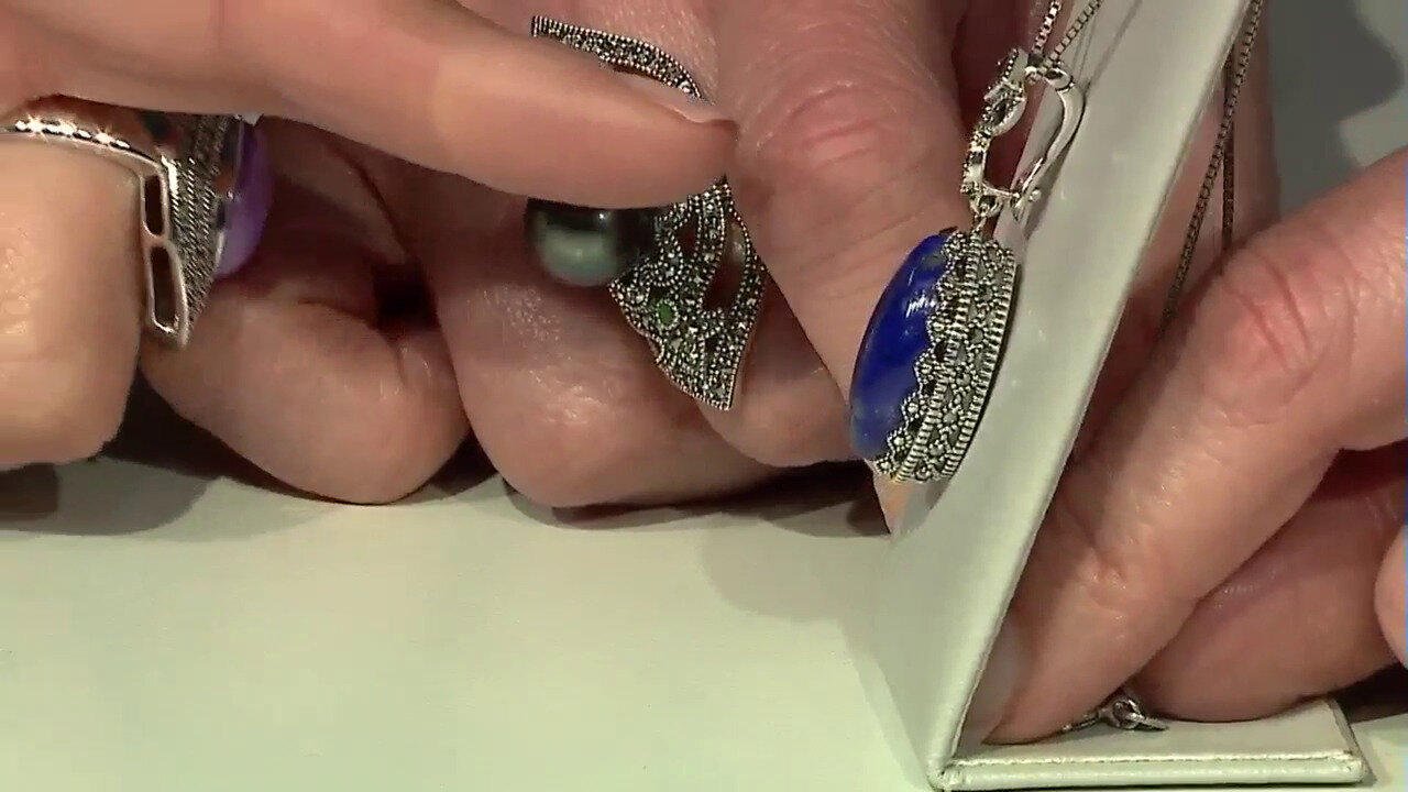 Video Zilveren hanger met een lapis lazuli (Annette classic)