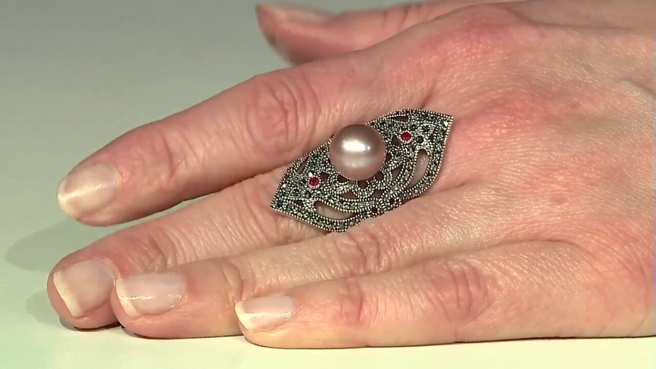Video Zilveren ring met een Ming Parel (Annette classic)