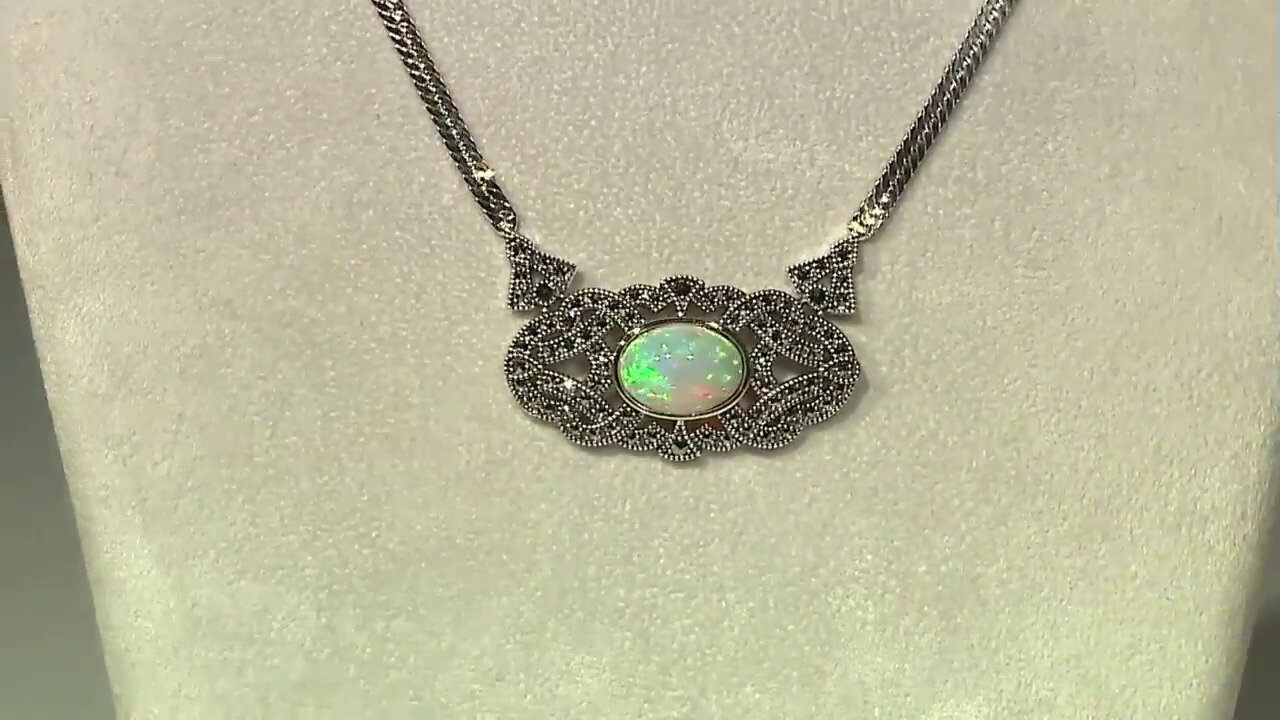 Video Welo Opal Silver Necklace (Annette classic)